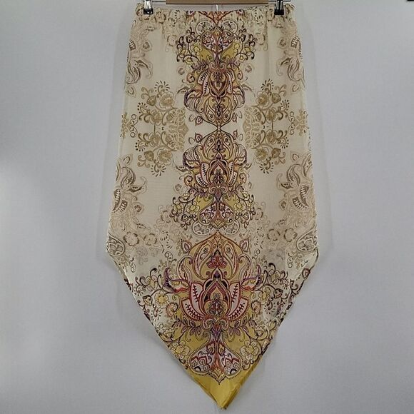 3 For$20 Cato Tan skirt w/ Multi color design size S - Picture 1 of 6